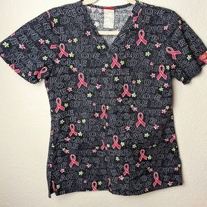2/$17 Dickie breast cancer scrub top. XS